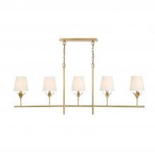  537-GA - Broche 5 Light Antique Gold Chandelier