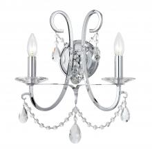  6822-CH-CL-SAQ - Othello 2 Light Spectra Crystal Polished Chrome Sconce