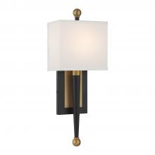  ARD-832-MK-VG - Ardson 1 Light Matte Black + Vibrant Gold Sconce