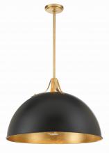  SOT-18017-MK-GA - Soto 3 Light Matte Black + Antique Gold Pendant