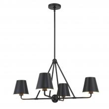  XAV-B9304-MK - Xavier 4 Light Matte Black Chandelier