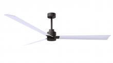  AK-TB-MWH-72 - Alessandra 3-blade transitional ceiling fan in textured bronze finish with matte white blades. Opt