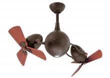  AQ-TB-WD - Acqua 360° rotational 3-speed ceiling fan in textured bronze finish with solid sustainable mahoga