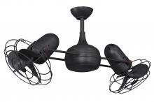  DG-BK-MTL - Dagny 360° double-headed rotational ceiling fan in Matte Black finish with metal blades.