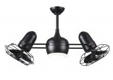  DGLK-BK-MTL - Dagny 360° double-headed rotational ceiling fan with light kit in Matte Black finish with metal b