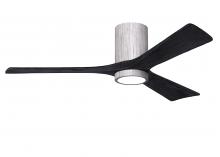  IR3HLK-BW-BK-52 - Irene-3HLK three-blade flush mount paddle fan in Barn Wood finish with 52” solid matte black woo