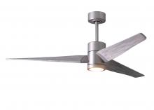  SJ-BN-BW-60 - Super Janet three-blade ceiling fan in Brushed Nickel finish with 60” solid barn wood tone blade