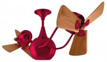  VB-RED-WD - Vent-Bettina 360° dual headed rotational ceiling fan in  Rubi (Red) finish with solid sustainable