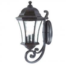  3611BC - Waverly Collection Wall-Mount 3-Light Outdoor Black Coral Light Fixture