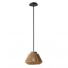 Justice Design Group ECO-8290-MBLK - Nido 12" Natural Rope 1-Light Pendant