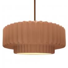 Justice Design Group CER-6555-ADOB-BRSS-RIGID-LED1-700 - Large Tier Pleated LED Pendant