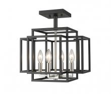  454SF-BK-BN - 4 Light Semi Flush Mount