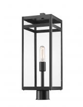  596PHBR-BK - 1 Light Outdoor Post Mount Fixture