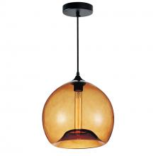  5553P12- Amber - Glass 1 Light Down Mini Pendant With Amber Finish