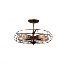  9606C19-5-128 - Pamela 5 Light Flush Mount With Antique Copper Finish