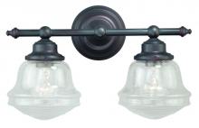  W0189 - Huntley 2L Vanity Clear Glass Oil Rubbed Bronze