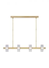  KWLS20927CNB - Kelly Wearstler Laurel 4-light dimmable LED large linear chandelier with natural brass finish