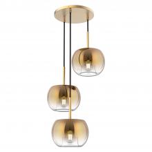  CH57514-BG/CP - Samar 14-in Brushed Gold/Copper 3 Lights Chandeliers