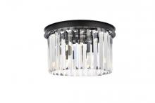  1238F16MB/RC - Sydney 3 Light Matte Black Flush Mount Clear Royal Cut Crystal