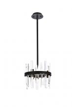  2200D12BK - Serena 12 Inch Crystal Round Pendant in Black