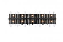  2200W36BK - Serena 36 Inch Crystal Bath Sconce in Black