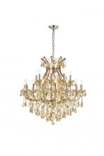  2800D36GT-GT/RC - Maria Theresa 24 Light Golden Teak Chandelier Golden Teak (Smoky) Royal Cut Crystal