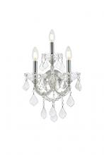  2800W3C/RC - Maria Theresa 3 Light Chrome Wall Sconce Clear Royal Cut Crystal