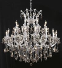  2801D36C-GT/RC - Maria Theresa 24 Light Chrome Chandelier Golden Teak (Smoky) Royal Cut Crystal