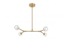  3508D30G - Zayne 4 Light Pendant in Gold