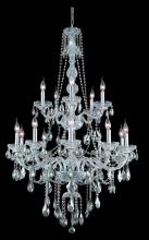  7915G33C-GT/RC - Verona 15 Light Chrome Chandelier Golden Teak (Smoky) Royal Cut Crystal