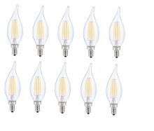 Elegant E12LED106-10PK - LED E12 Candelabra, Flame Tip, 2700k, 300 Degree, CRI80, Es, UL, 6W, 60w Equivalent, 15000hrs