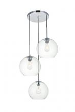  LD2214C - Baxter 3 Lights Chrome Pendant With Clear Glass