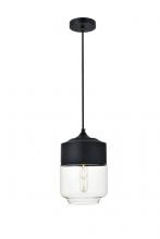  LD2241BK - Ashwell 1 Light Black Pendant with Clear Glass