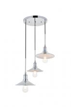  LD4033D20C - Etude 3 light chrome Pendant