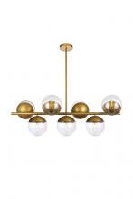  LD6139BR - Eclipse 7 Lights Brass Pendant With Clear Glass