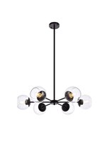  LD644D30BK - Briggs 30 inch pendant in black with clear shade