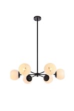  LD645D30BK - Briggs 30 inch pendant in black with white shade