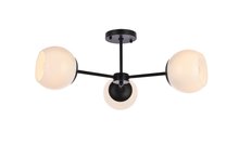  LD649F26BK - Briggs 26 inch flush mount in black with white shade