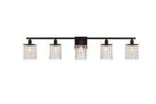  LD7014BK - Phineas 5 lights bath sconce in black with clear crystals