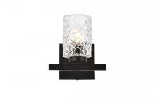  LD7025W7BK - Cassie 1 light bath sconce in black with clear shade