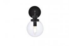  LD7031W8BK - Hanson 1 light bath sconce in black with clear shade