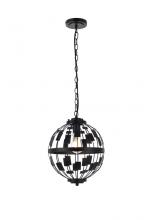  LD7075D12BK - Levante 1 light pendant in black