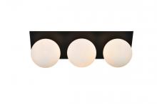  LD7304W22BLK - Jillian 3 light Black and frosted white Bath Sconce