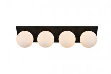  LD7304W29BLK - Jillian 4 light Black and frosted white Bath Sconce