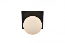  LD7304W7BLK - Jillian 1 light Black and frosted white Bath Sconce