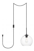  LDPG2212BK - Baxter 1 Light Black plug-in Pendant With Clear Glass