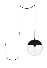  LDPG6033BK - Eclipse 1 Light Black plug in pendant With Clear Glass