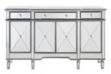  MF6-1001SC - 3 Drawer 4 Door Cabinet 60 in. x 14 in. x 36 in. in silver Clear