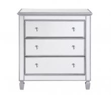  MF6-1019S - 3 Drawer Bedside Cabinet 33 in.x 18 in.x 32 in. in silver paint