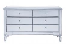  MF6-1036S - 6 drawers cabinet 60 in. x 20 in. x 34 in. in silver paint